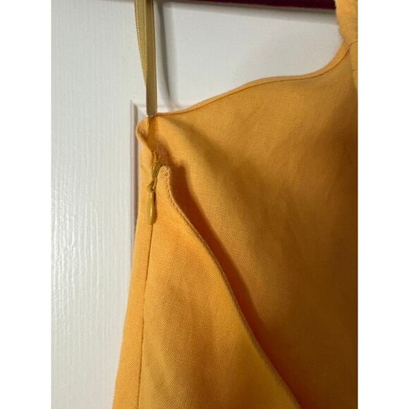 Labeca orange linen midi dress size m/l - Picture 4 of 9